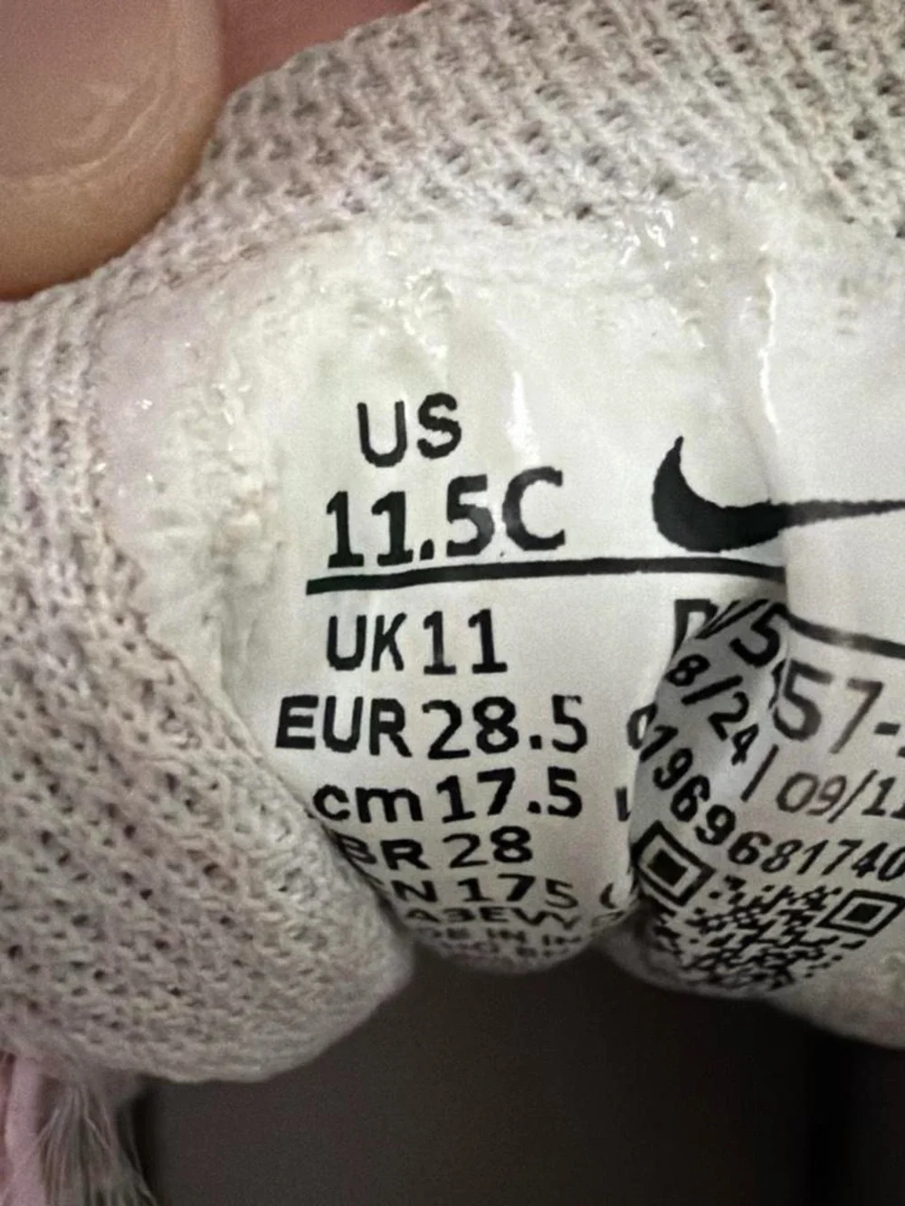 Nike Kids Pink and White Velcro Sneakers